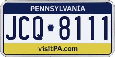PA license plate JCQ8111