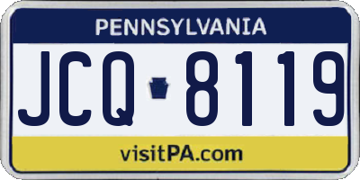 PA license plate JCQ8119
