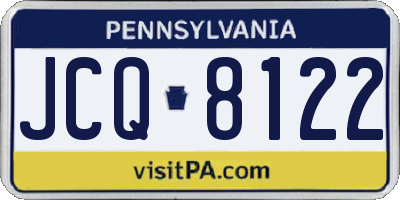 PA license plate JCQ8122