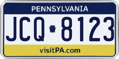 PA license plate JCQ8123