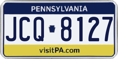 PA license plate JCQ8127