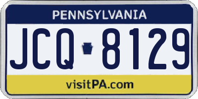 PA license plate JCQ8129