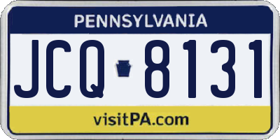 PA license plate JCQ8131
