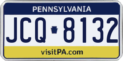 PA license plate JCQ8132