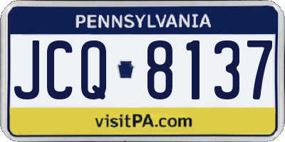 PA license plate JCQ8137