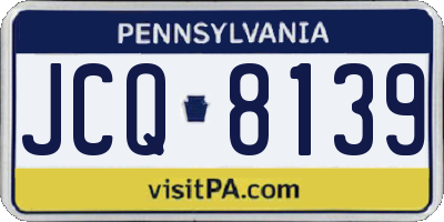PA license plate JCQ8139