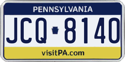 PA license plate JCQ8140