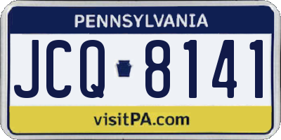 PA license plate JCQ8141