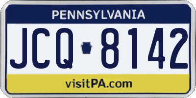PA license plate JCQ8142