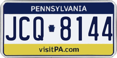 PA license plate JCQ8144
