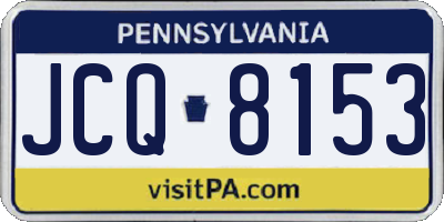 PA license plate JCQ8153