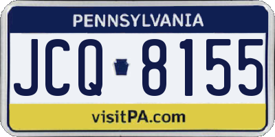 PA license plate JCQ8155