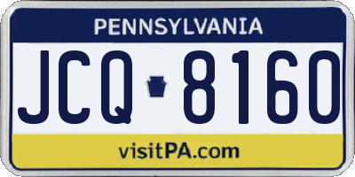 PA license plate JCQ8160
