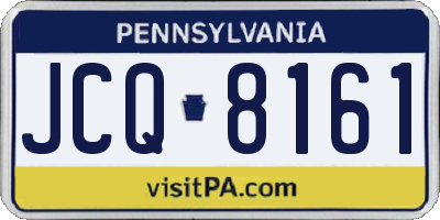 PA license plate JCQ8161