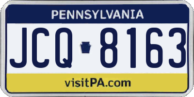 PA license plate JCQ8163