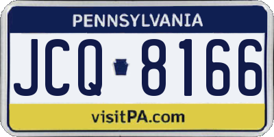 PA license plate JCQ8166