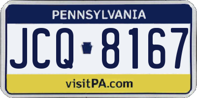 PA license plate JCQ8167