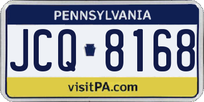 PA license plate JCQ8168