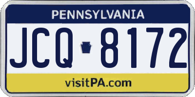 PA license plate JCQ8172