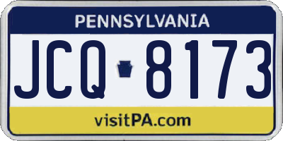PA license plate JCQ8173