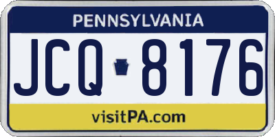 PA license plate JCQ8176