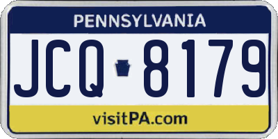 PA license plate JCQ8179