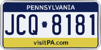 PA license plate JCQ8181