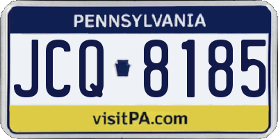 PA license plate JCQ8185