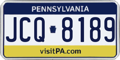 PA license plate JCQ8189