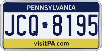 PA license plate JCQ8195