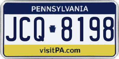 PA license plate JCQ8198