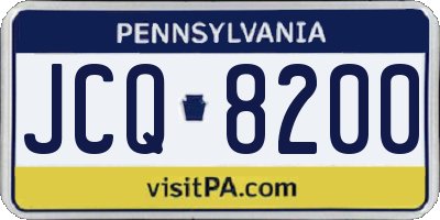 PA license plate JCQ8200