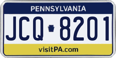 PA license plate JCQ8201