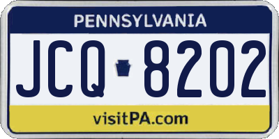 PA license plate JCQ8202