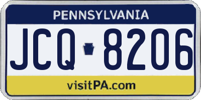 PA license plate JCQ8206