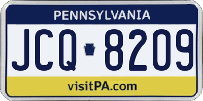 PA license plate JCQ8209