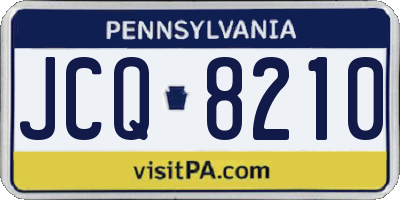 PA license plate JCQ8210