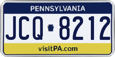 PA license plate JCQ8212
