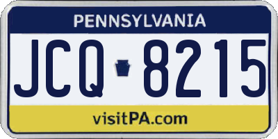 PA license plate JCQ8215