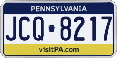 PA license plate JCQ8217