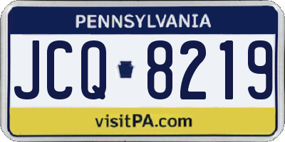 PA license plate JCQ8219