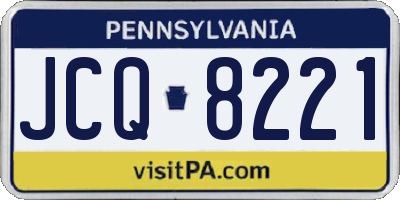 PA license plate JCQ8221