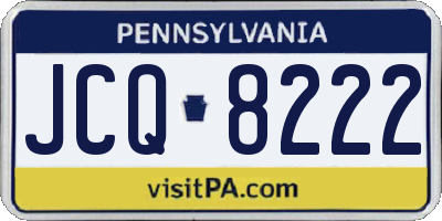 PA license plate JCQ8222