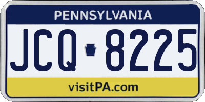 PA license plate JCQ8225