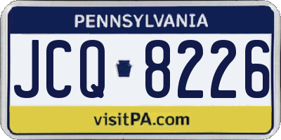 PA license plate JCQ8226