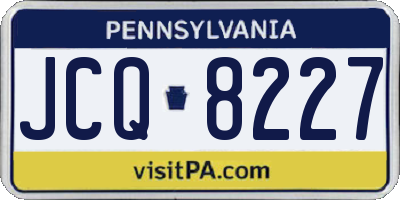 PA license plate JCQ8227