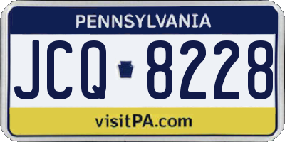 PA license plate JCQ8228
