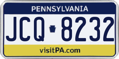 PA license plate JCQ8232
