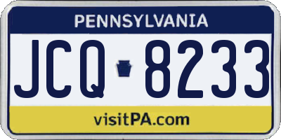 PA license plate JCQ8233