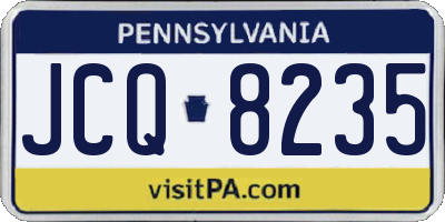 PA license plate JCQ8235